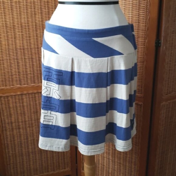 Rare Vintage Y2K Harajuku Lovers Nautical Striped Low Rise Skirt Size Large - Picture 8 of 14